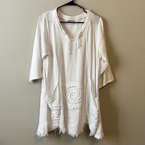 Oh My Gauze Snow "Circle" Tunic Top OSFM